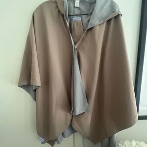 Women's Tan Cape Rain Wrap Jacket
